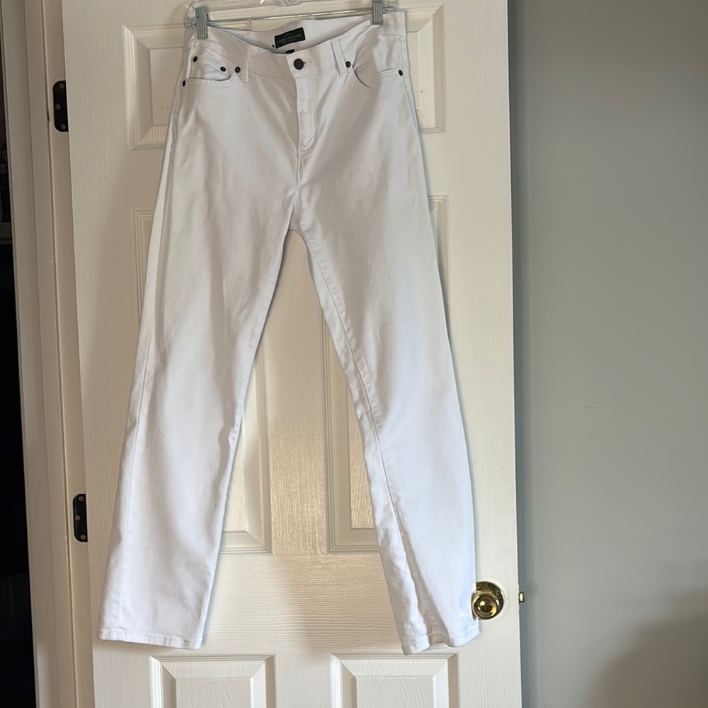 White Denim Straight Leg Jeans by Lauren Jeans Co